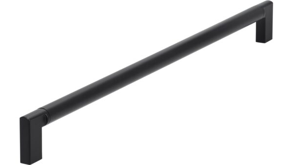 Griff Ebersberg Aluminium - Druckguss schwarz matt pulverbeschichtet schwarz matt pulverbeschichtet - 334 mm lang vor weißem Hintergrund