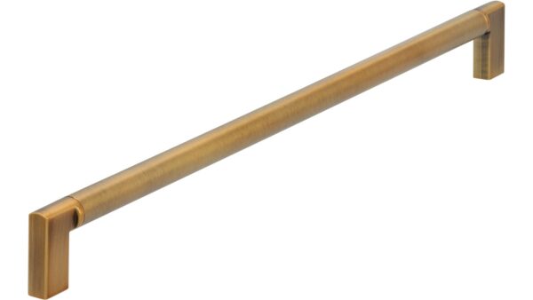 Griff Ebersberg Aluminium - Druckguss messing schwarz gebürstet messing schwarz gebürstet - 334 mm lang  vor weißem Hintergrund
