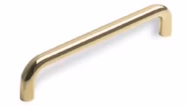 Griff Eckental Stahl glänzend vermessingt - 74 mm lang  vor weißem Hintergrund