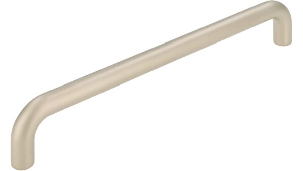 Griff Eckental Stahl matt vernickelt - 170 mm lang vor weißem Hintergrund