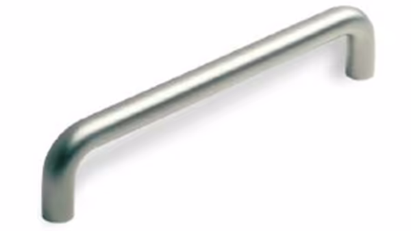 Griff Eckental Stahl matt vernickelt - 330 mm lang vor weißem Hintergrund