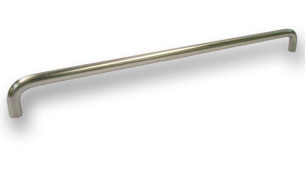 Griff Eckental Stahl vernickelt feingeschliffen - 330 mm lang  vor weißem Hintergrund