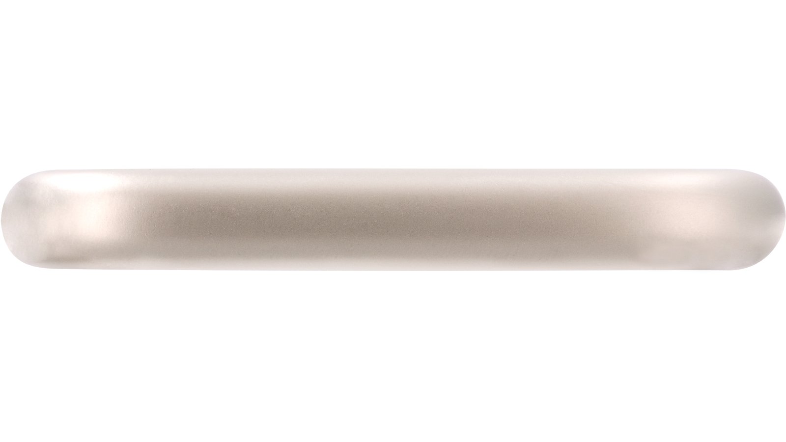 Griff Eckental Stahl matt vernickelt - 74 mm lang  vor weißem Hintergrund