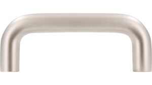 Griff Eckental Stahl matt vernickelt - 74 mm lang  vor weißem Hintergrund