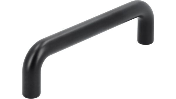Griff Eckental Stahl schwarz matt pulverbeschichtet - 106 mm lang  vor weißem Hintergrund
