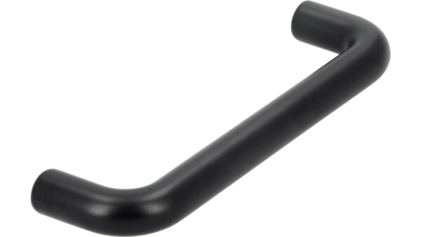 Griff Eckental Stahl schwarz matt pulverbeschichtet - 106 mm lang  vor weißem Hintergrund