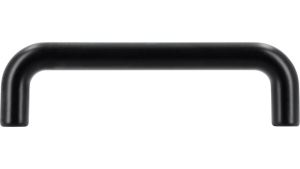 Griff Eckental Stahl schwarz matt pulverbeschichtet - 106 mm lang  vor weißem Hintergrund