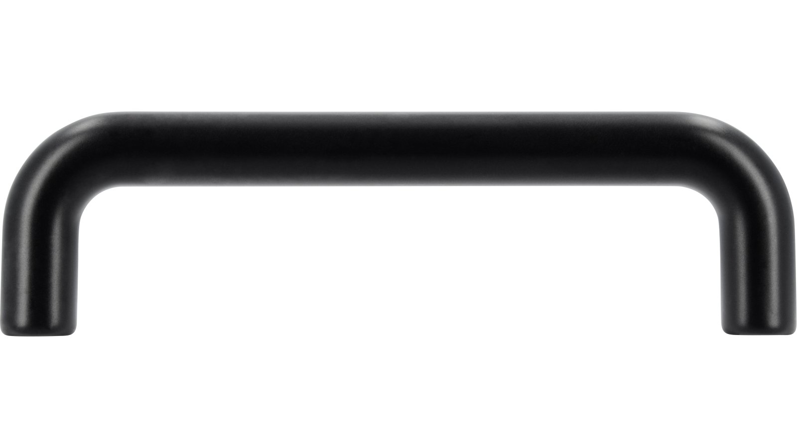 Griff Eckental Stahl schwarz matt pulverbeschichtet - 106 mm lang  vor weißem Hintergrund