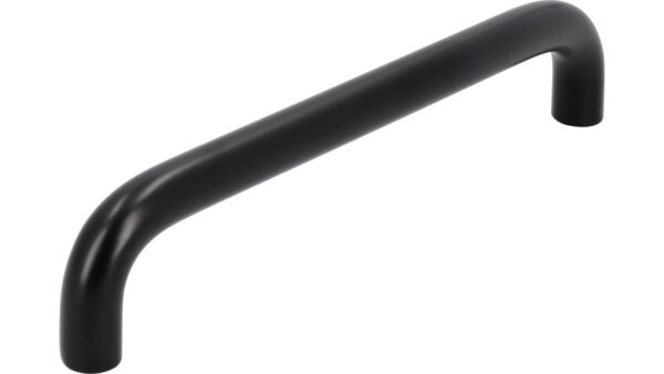 Griff Eckental Stahl schwarz matt pulverbeschichtet - 138 mm lang vor weißem Hintergrund