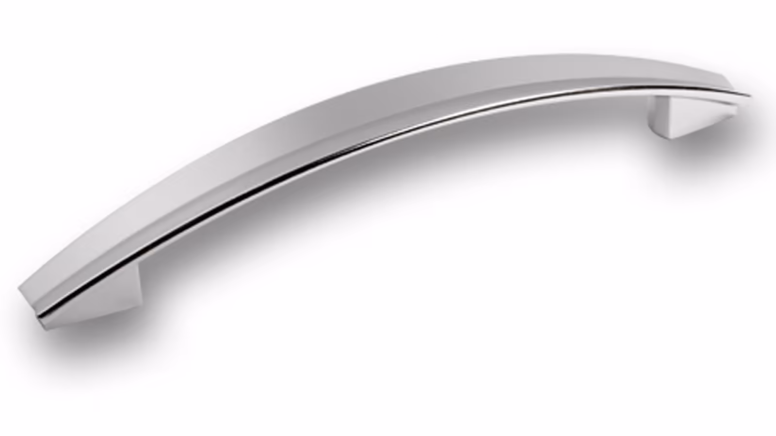 Griff Eggenstein-Leopoldshafen Druckguss chrom glänzend - 205 mm lang  vor weißem Hintergrund