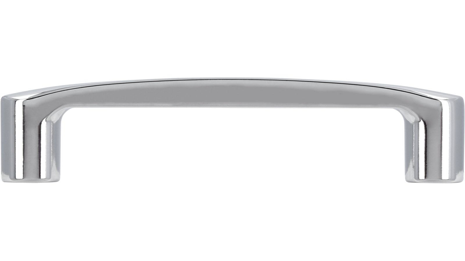 Griff Emsdetten Druckguss chrom glänzend - 147 mm lang  vor weißem Hintergrund