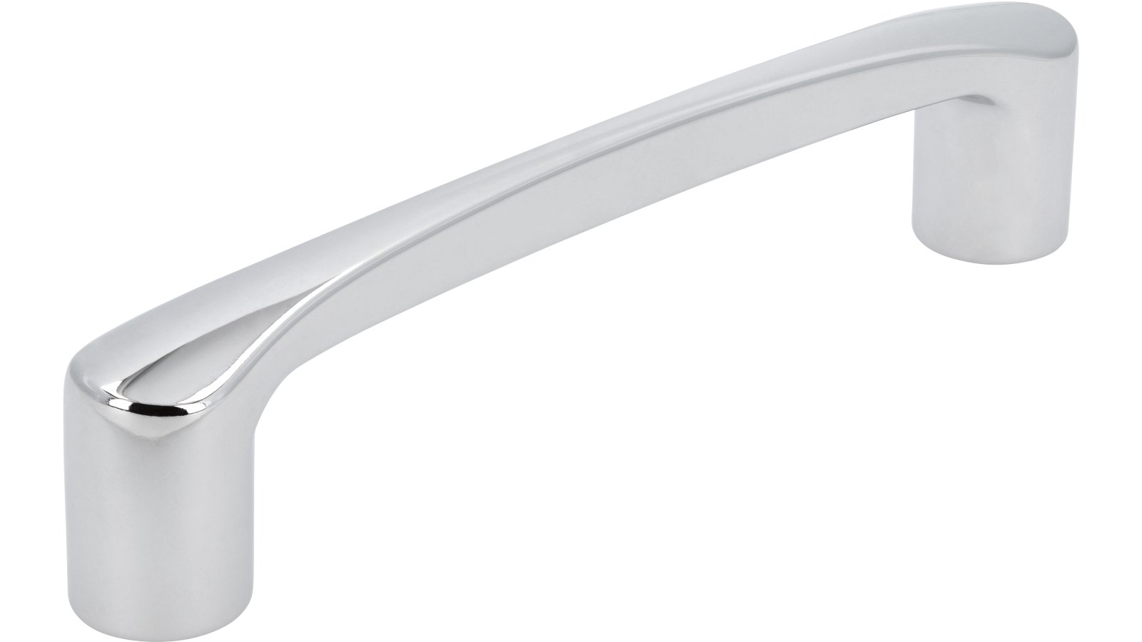 Griff Emsdetten Druckguss chrom glänzend - 147 mm lang  vor weißem Hintergrund