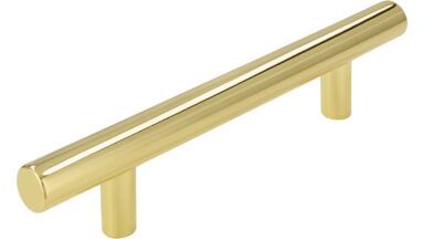 Griff Eppelheim Druckguss glänzend vermessingt - 158 mm lang  vor weißem Hintergrund
