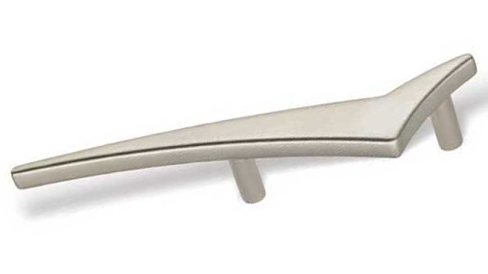 Griff Espelkamp Druckguss matt vernickelt - 150 mm lang  vor weißem Hintergrund