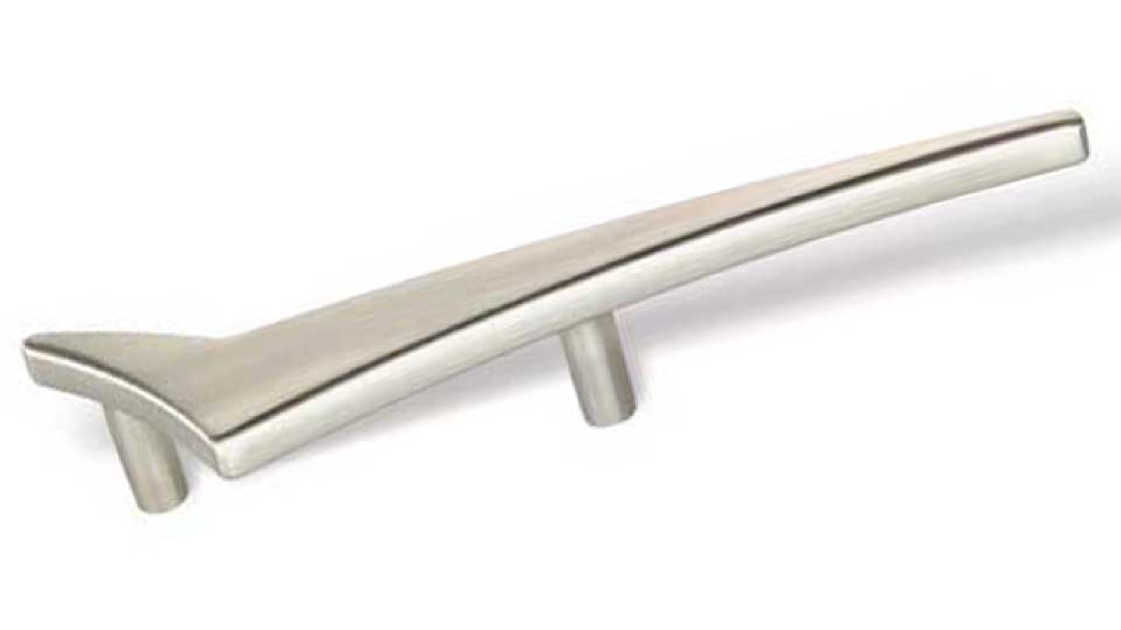 Griff Espelkamp Druckguss matt vernickelt - 150 mm lang  vor weißem Hintergrund