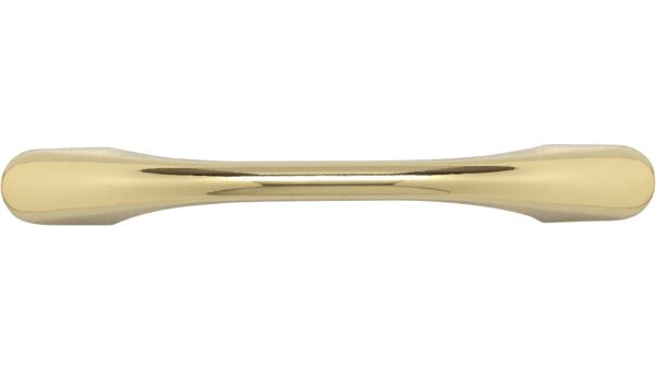 Griff Esslingen Druckguss glänzend vermessingt - 86 mm lang  vor weißem Hintergrund