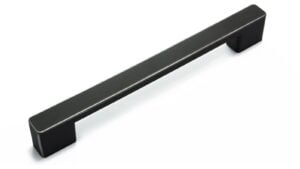 Griff Flecken Kunststoff - schwarz-silber - 186 mm lang  vor weißem Hintergrund