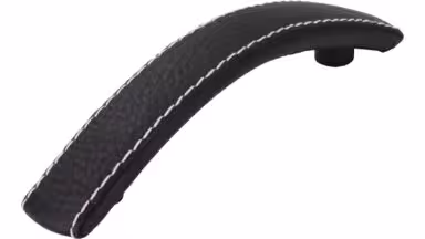 Griff Flöha Kunstleder - Kunststoff schwarz - 138 mm lang  vor weißem Hintergrund