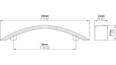 Griff Flöha Kunstleder - Kunststoff schwarz - 138 mm lang  vor weißem Hintergrund