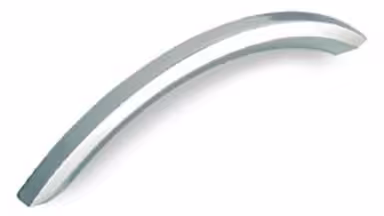 Griff Frankental Druckguss chrom glänzend - 115 mm lang vor weißem Hintergrund