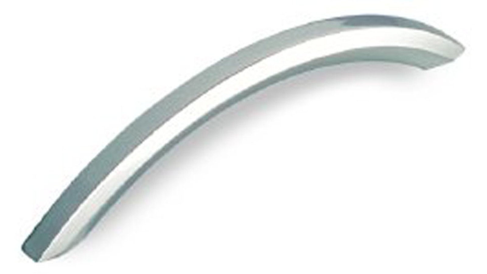 Griff Frankental Druckguss chrom glänzend - 115 mm lang  vor weißem Hintergrund