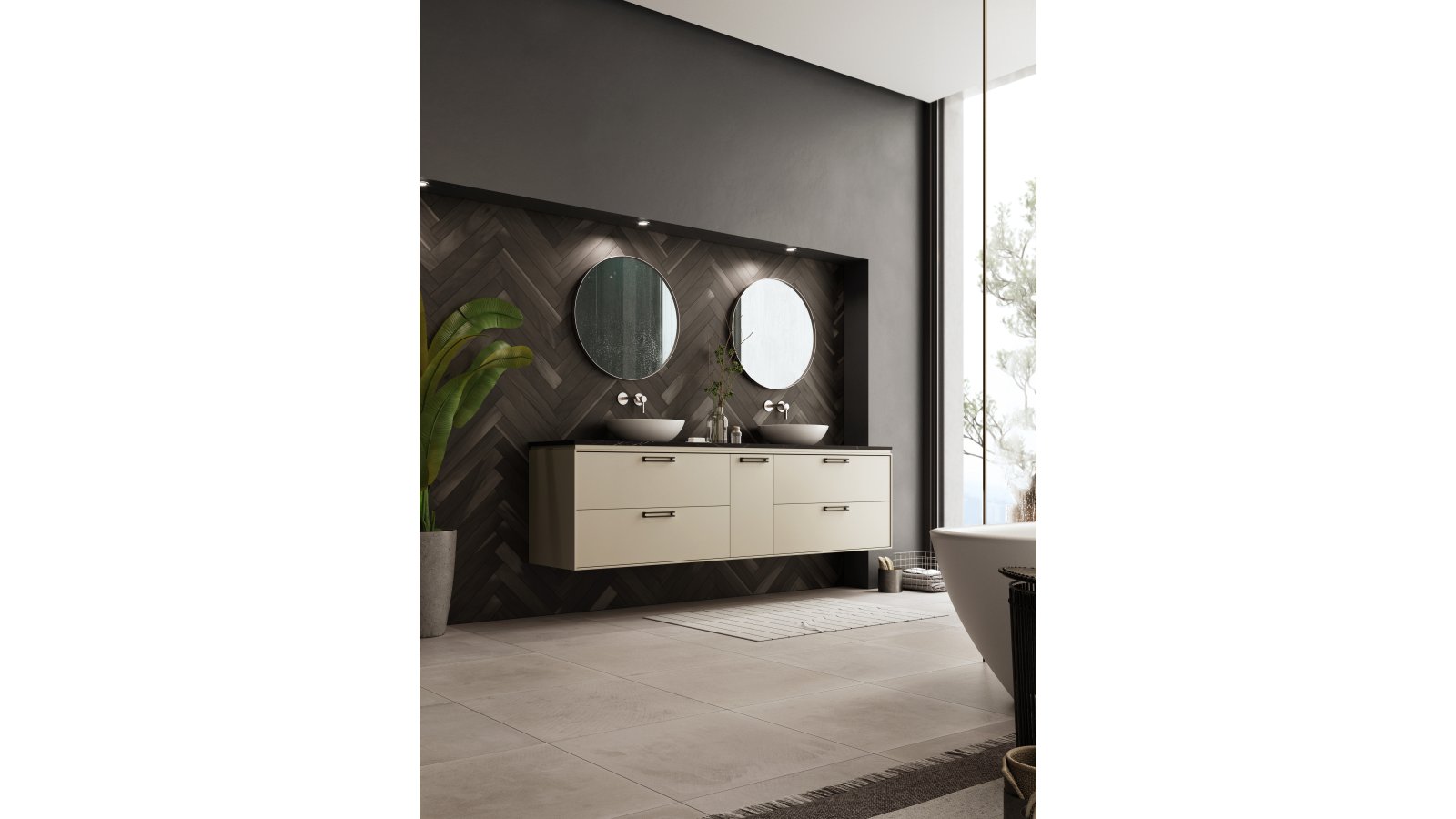 Griff Fredersdorf-Vogelsdorf Druckguss schwarz matt pulverbeschichtet - 168 mm lang  vor weißem Hintergrund