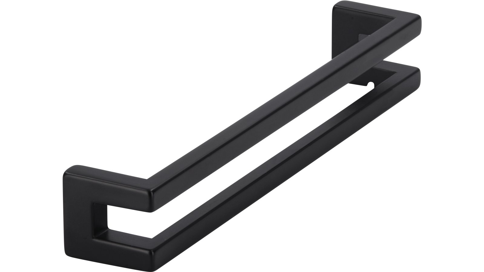 Griff Fredersdorf-Vogelsdorf Druckguss schwarz matt pulverbeschichtet - 168 mm lang  vor weißem Hintergrund