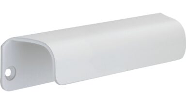 Griff Friedberg Aluminium silber natur matt - 120 mm lang vor weißem Hintergrund