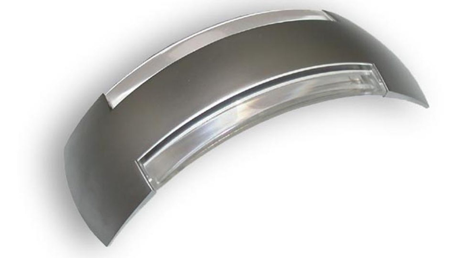 Griff Friedrichsdorf Druckguss - Kunststoff chrom matt glaseffekt glasklar - 113 mm lang  vor weißem Hintergrund