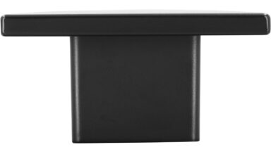 Griff Frohburg Druckguss schwarz matt pulverbeschichtet - 50 mm lang  vor weißem Hintergrund