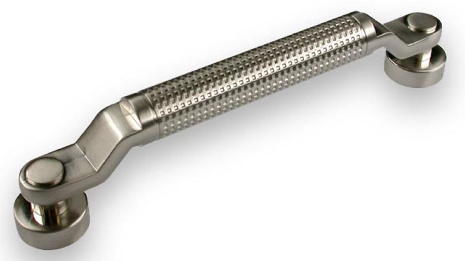 Griff Gauting Druckguss vernickelt feingeschliffen - 185 mm lang  vor weißem Hintergrund