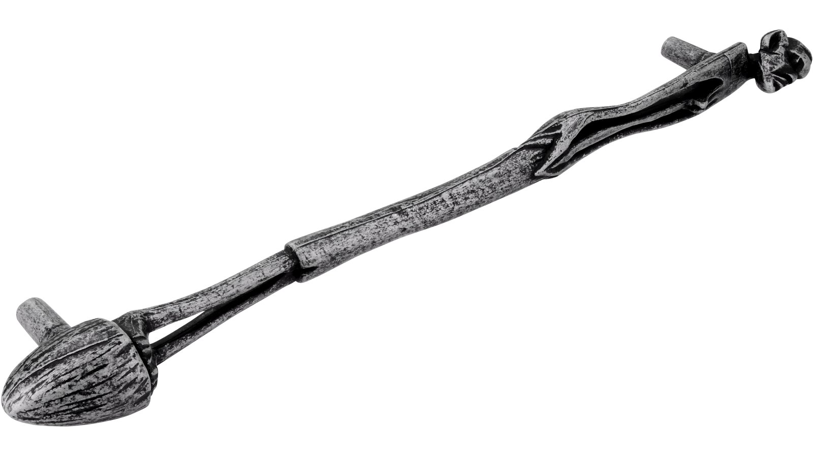 Griff Gauting Druckguss altsilberfarbig - 335 mm lang  vor weißem Hintergrund