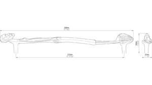 Griff Gauting Druckguss altsilberfarbig - 335 mm lang  vor weißem Hintergrund