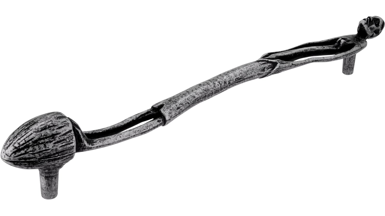 Griff Gauting Druckguss altsilberfarbig - 335 mm lang  vor weißem Hintergrund