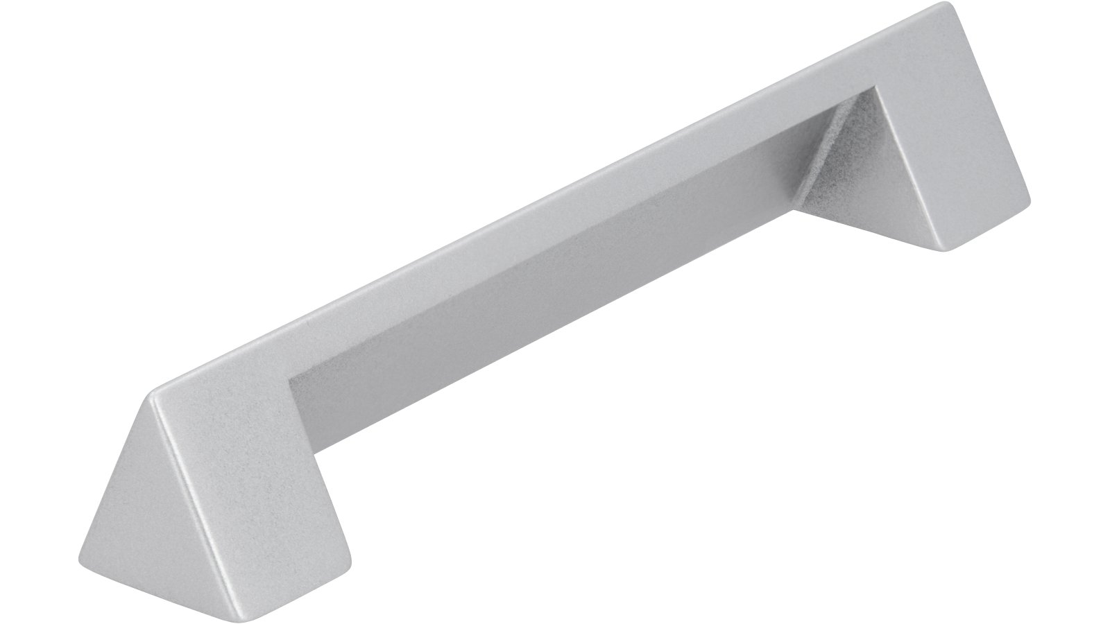 Griff Gelnhausen Druckguss alufarbig pulverbeschichtet - 110 mm lang  vor weißem Hintergrund