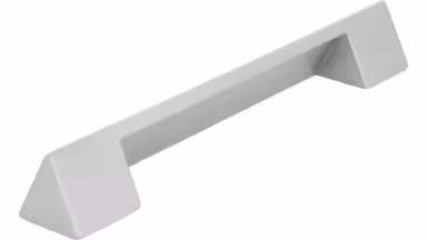 Griff Gelnhausen Druckguss alufarbig pulverbeschichtet - 142 mm lang vor weißem Hintergrund