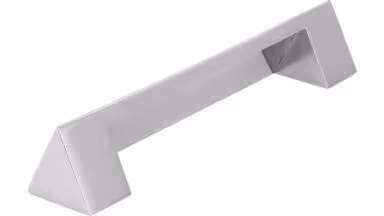 Griff Gelnhausen Druckguss chrom glänzend - 110 mm lang vor weißem Hintergrund