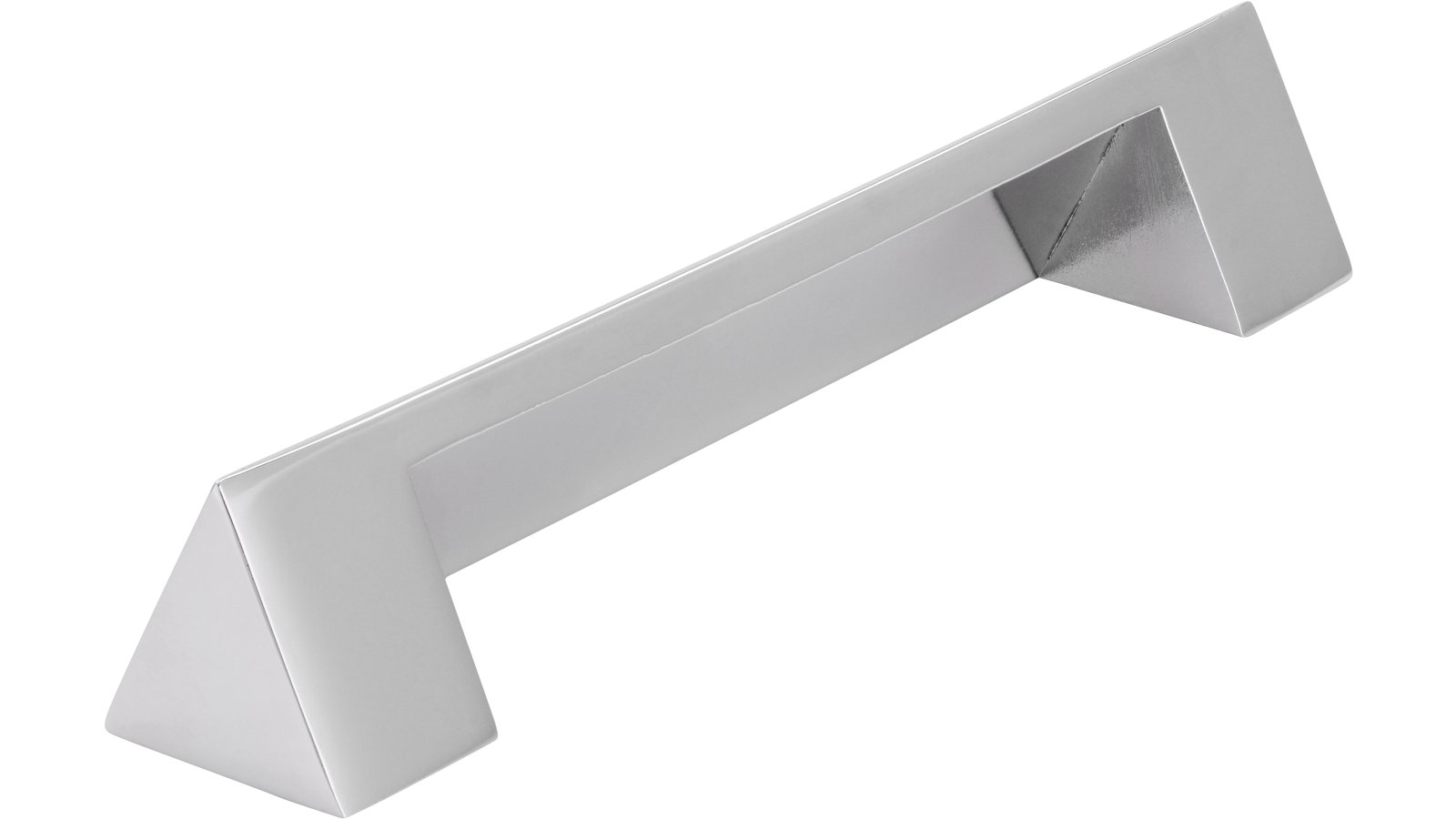 Griff Gelnhausen Druckguss chrom glänzend - 110 mm lang vor weißem Hintergrund