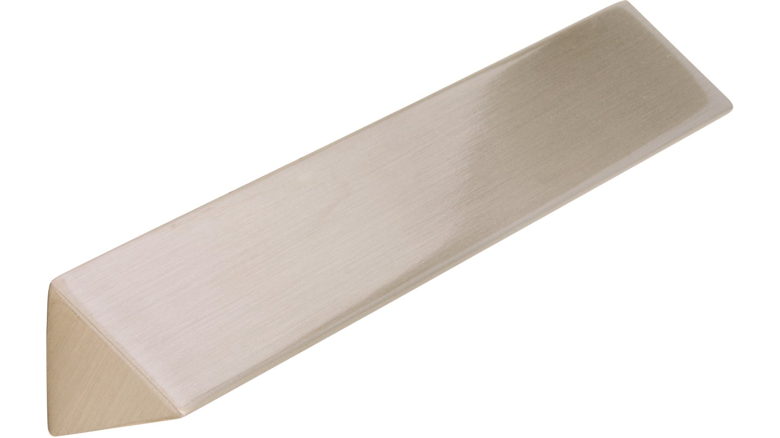 Griff Gelnhausen Druckguss vernickelt feingeschliffen - 110 mm lang  vor weißem Hintergrund