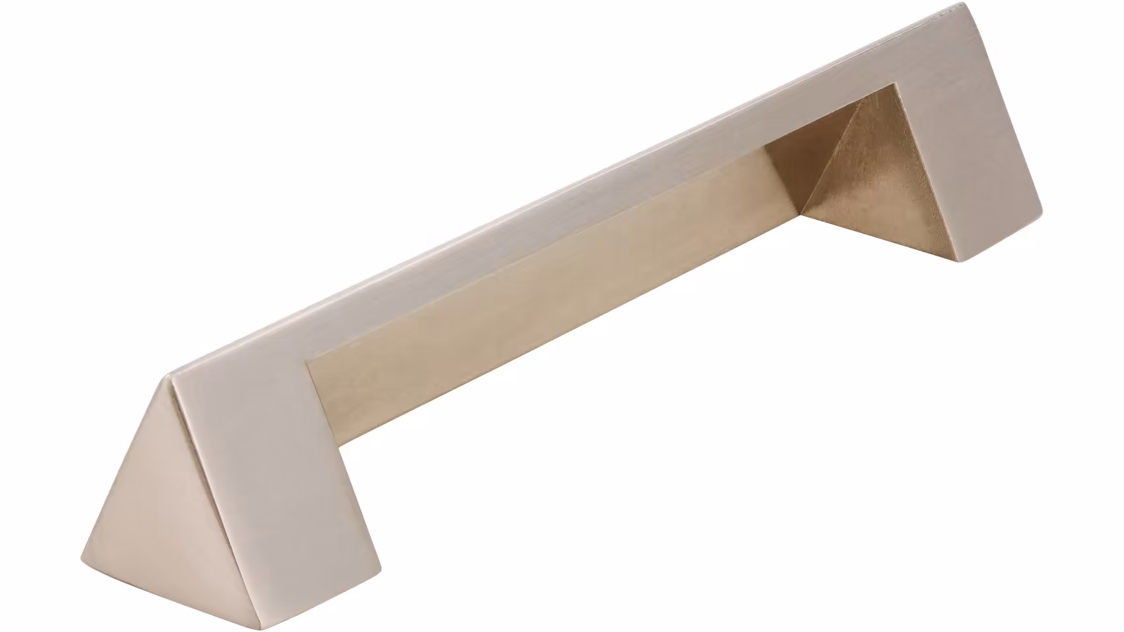 Griff Gelnhausen Druckguss vernickelt feingeschliffen - 110 mm lang  vor weißem Hintergrund