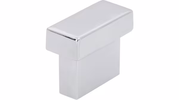 Griff Giengen Druckguss chrom glänzend - 29 mm lang vor weißem Hintergrund