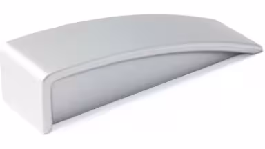 Griff Giesen Kunststoff metallisiert - weißaluminium - 76 mm lang vor weißem Hintergrund