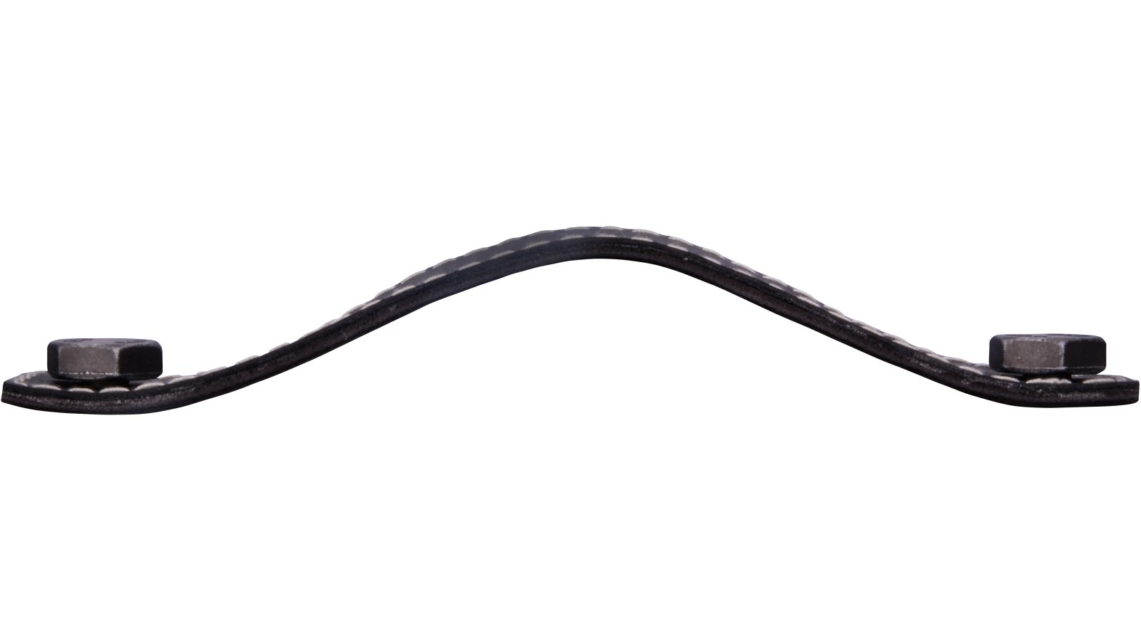 Griff Gleichen Kunstleder-Druckguss/Metallfuß schwarz eisenfarbig getrommelt matt - 190 mm lang  vor weißem Hintergrund