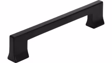 Griff Gommern Druckguss schwarz matt pulverbeschichtet - 148 mm lang  vor weißem Hintergrund
