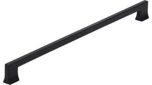 Griff Gommern Druckguss schwarz matt pulverbeschichtet - 340 mm lang  vor weißem Hintergrund