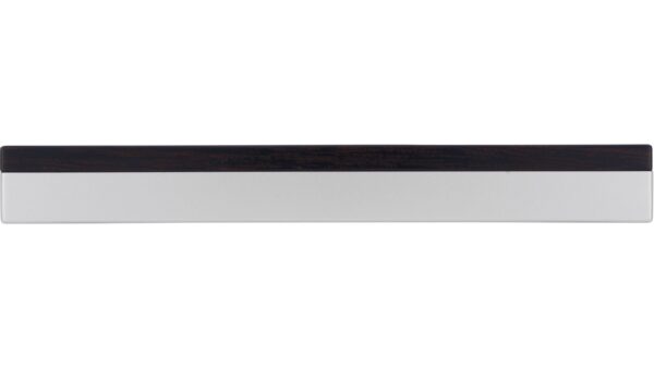Griff Graben-Neudorf Kunststoff metallisiert weißaluminium bedruckt braun - 148 mm lang  vor weißem Hintergrund