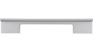 Griff Graben-Neudorf Kunststoff metallisiert weißaluminium bedruckt braun - 148 mm lang  vor weißem Hintergrund