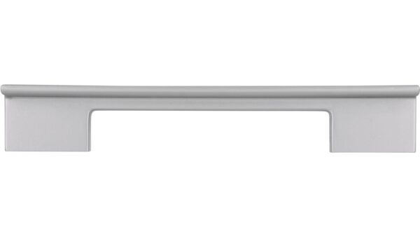 Griff Graben-Neudorf Kunststoff metallisiert weißaluminium bedruckt braun - 148 mm lang  vor weißem Hintergrund