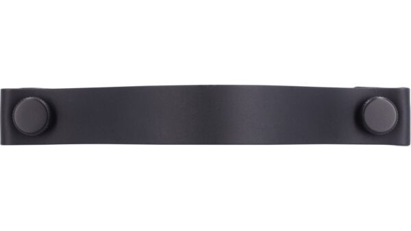 Griff Grafing Aluminium - Echtleder schwarz schwarz matt pulverbeschichtet - 190 mm lang  vor weißem Hintergrund