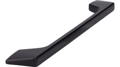 Griff Grenzhausen Druckguss schwarz matt pulverbeschichtet - 196 mm lang  vor weißem Hintergrund